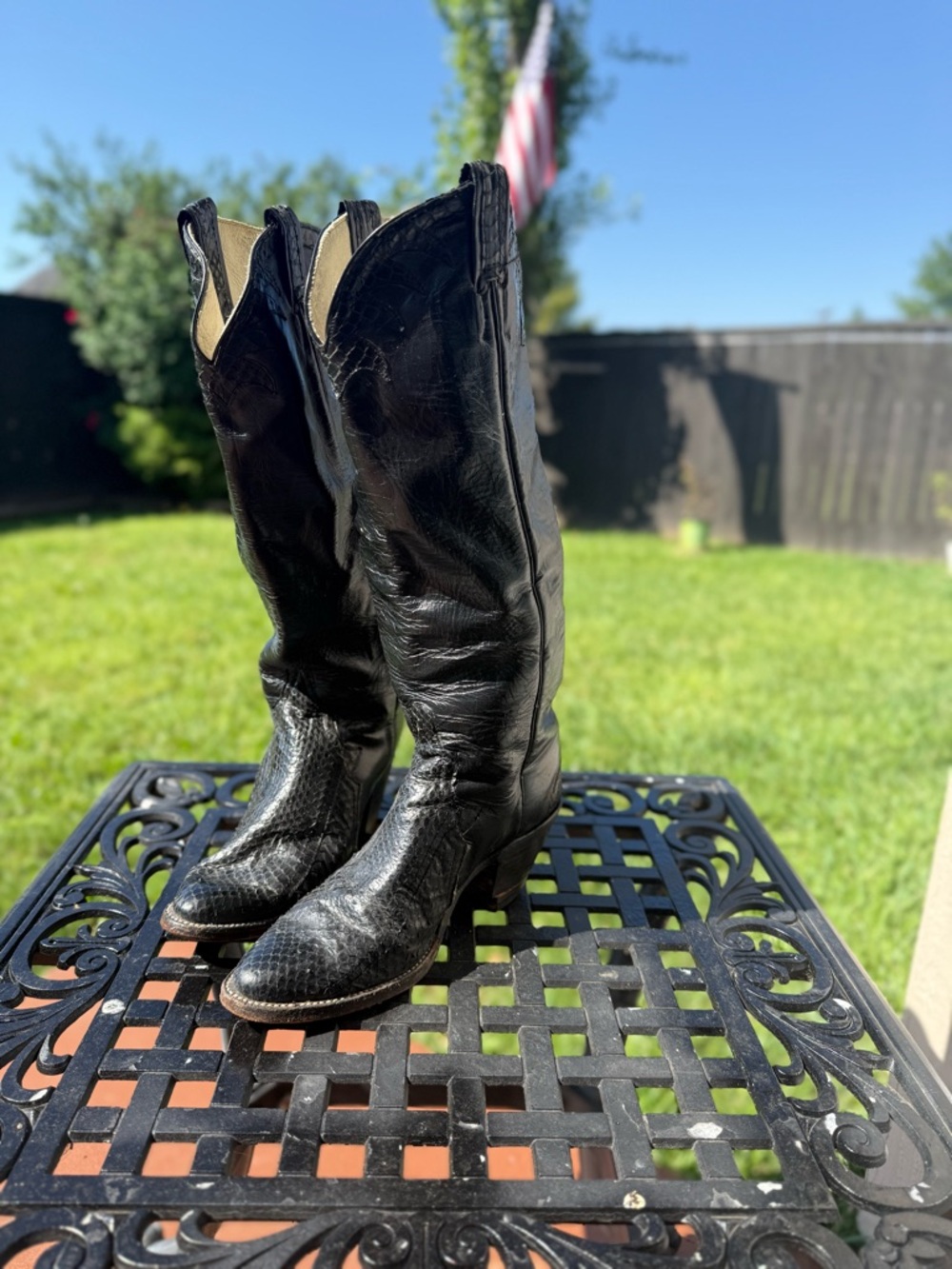Vintage Larry Mahan Custom Exotic Snakeskin Western Boots